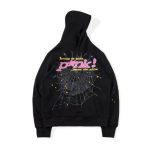 sp5der pink hoodie black